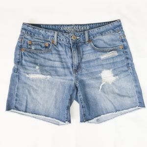 American Eagle Outfitters Distressed Mid-Rise 100% Cotton Denim Shorts Size 6